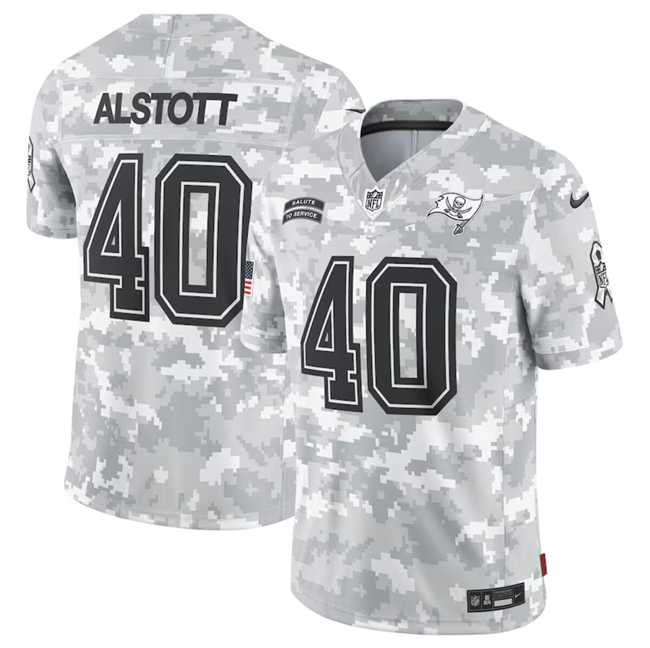 Men%27s Tampa Bay Buccaneers #40 Mike Alstott 2024 Arctic Camo Salute To Service Limited Stitched Jersey Dyin->seattle seahawks->NFL Jersey